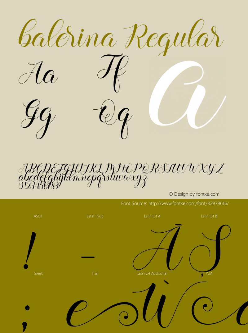 balerina Version 1.00;July 2, 2019;FontCreator 11.5.0.2430 64-bit Font Sample