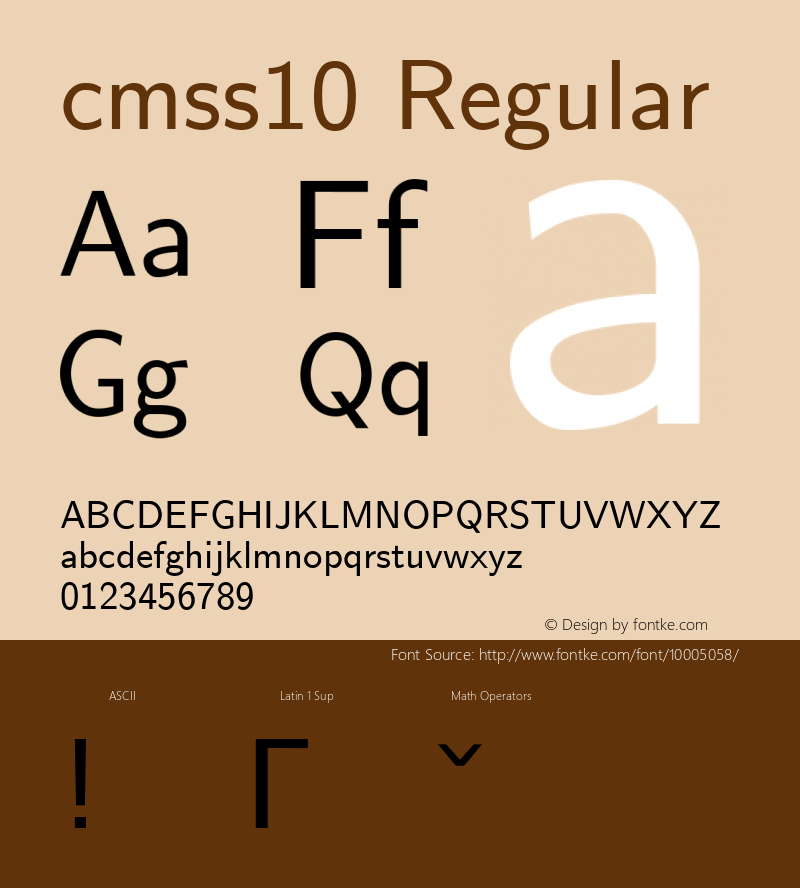 cmss10 Regular 1.1/12-Nov-94 Font Sample