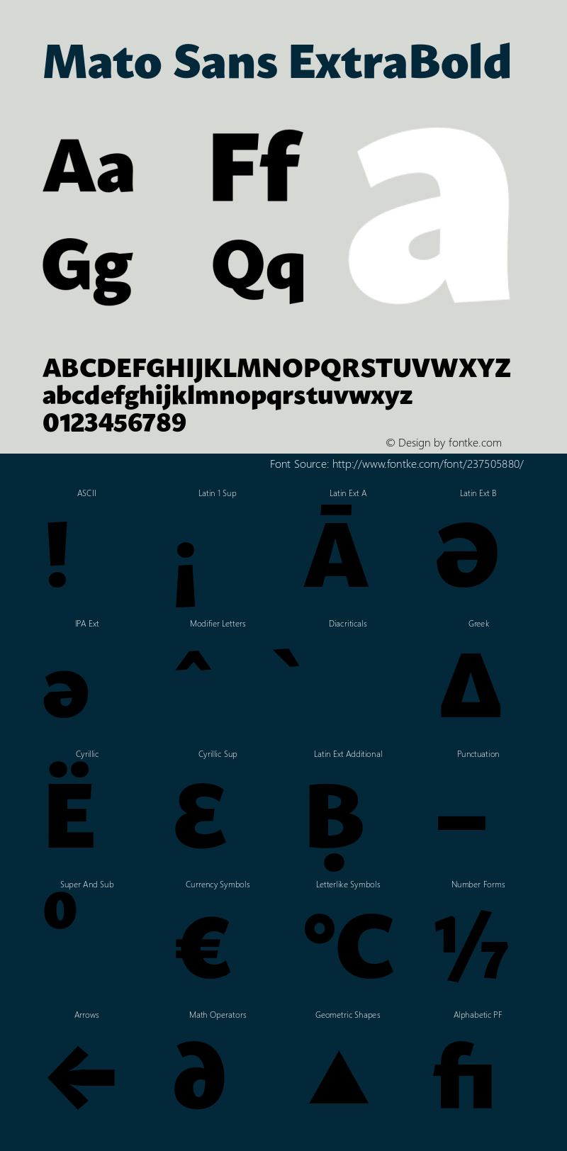 Mato Sans ExtraBold Version 1.000;PS 001.000;hotconv 1.0.88;makeotf.lib2.5.64775图片样张