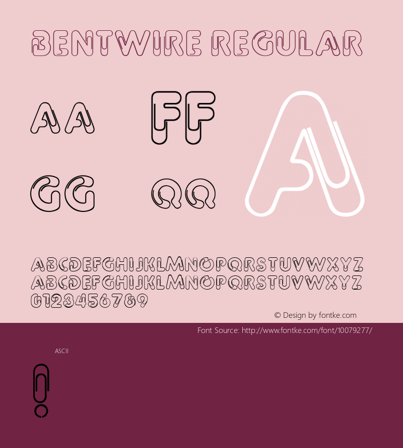 Bentwire Regular Unknown Font Sample