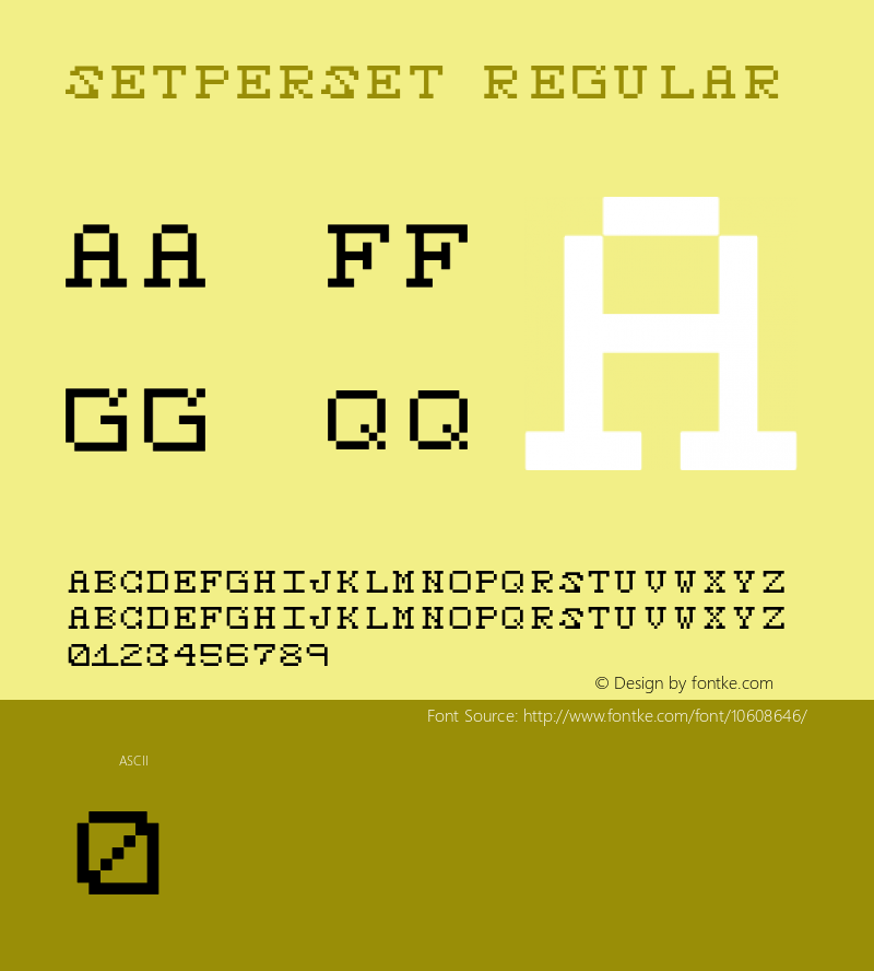 Setperset Regular Version 0 Font Sample
