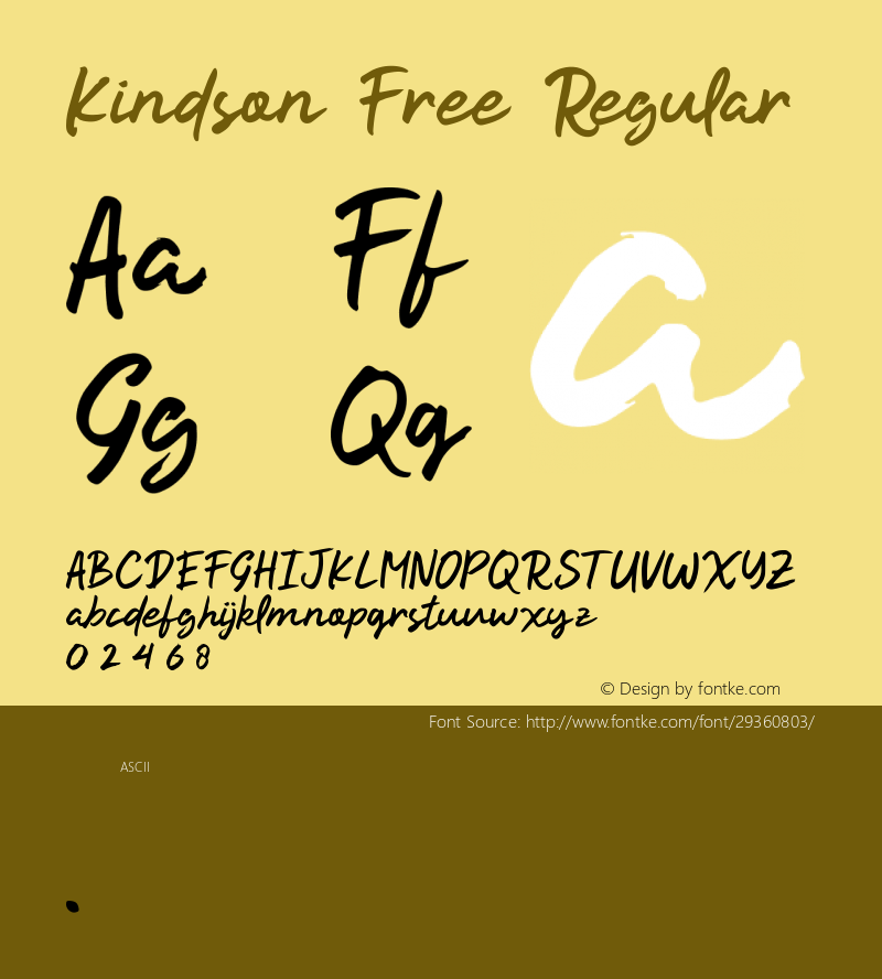 KindsonFree  Font Sample