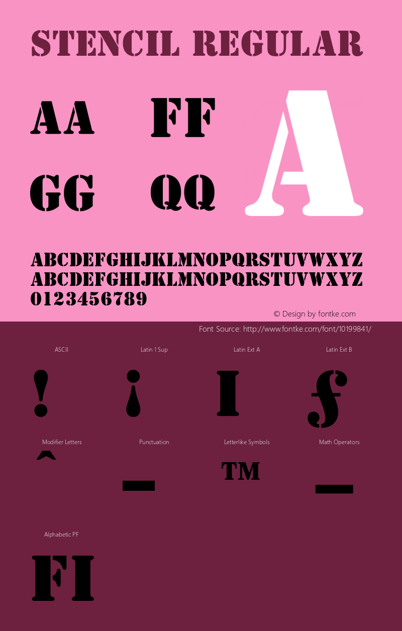 Stencil Regular 2.0-1.0 Font Sample