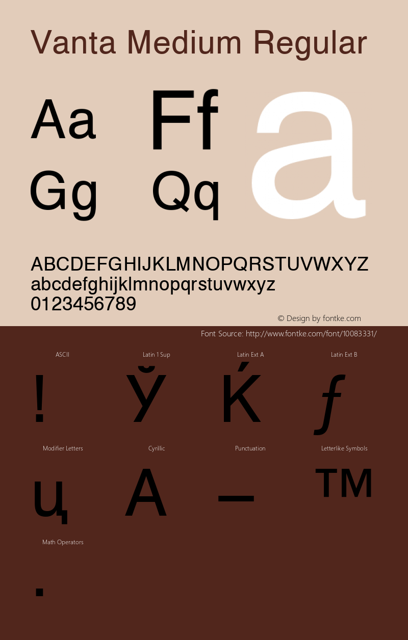 Vanta Medium Regular 001.001 Font Sample