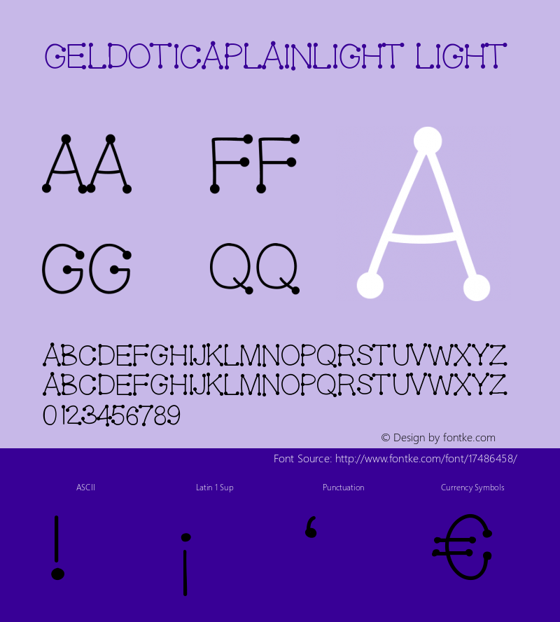 GelDoticaPlainLight Light Version 001.000 Font Sample