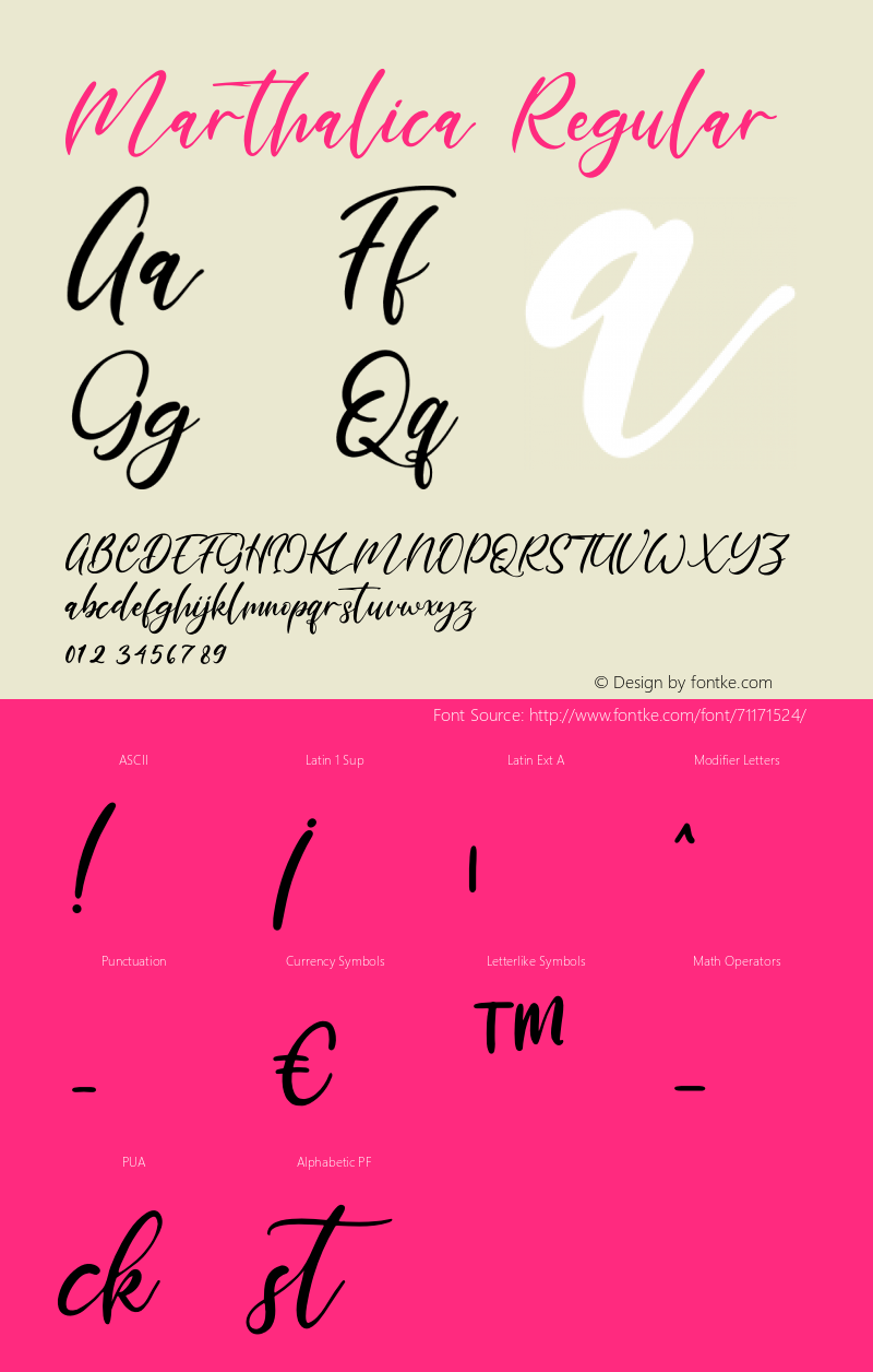 Marthalica Version 1.00;July 26, 2020;FontCreator 12.0.0.2563 64-bit Font Sample