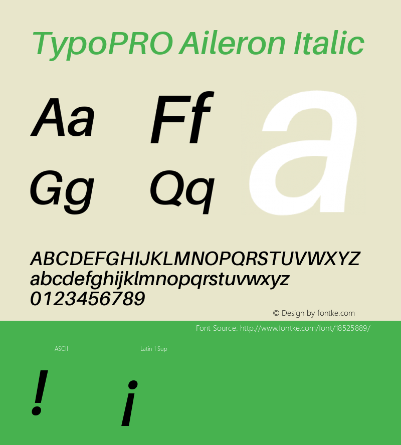 TypoPRO Aileron Italic Version 1.102;PS 001.102;hotconv 1.0.70;makeotf.lib2.5.58329 Font Sample