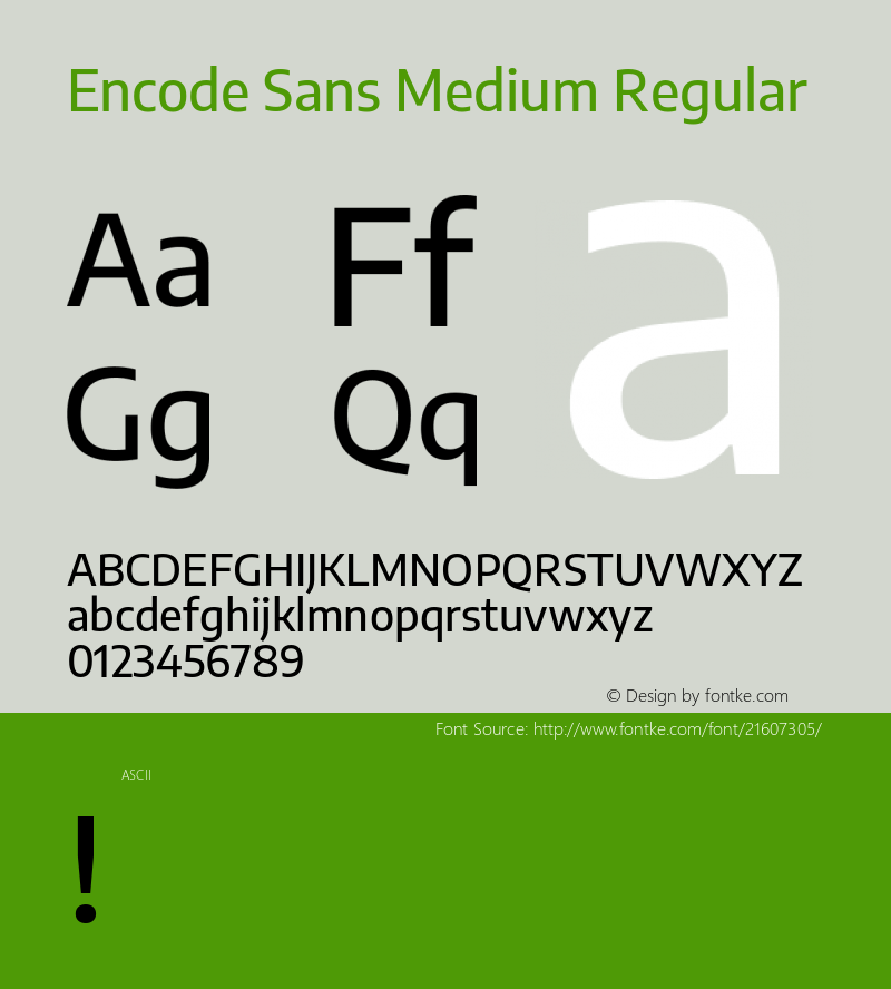 EncodeSansMedium Version 1.0 Font Sample