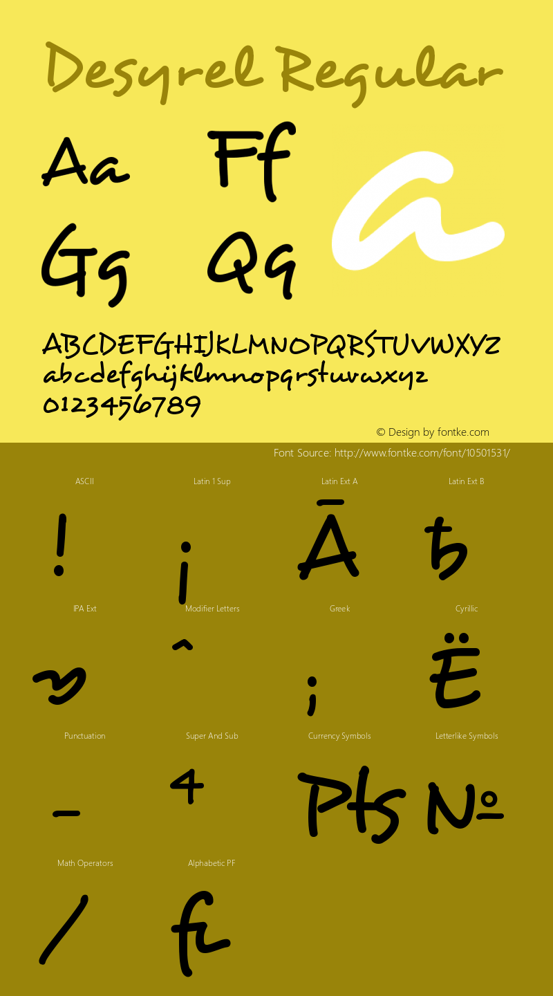 Desyrel Regular 2.0 Font Sample