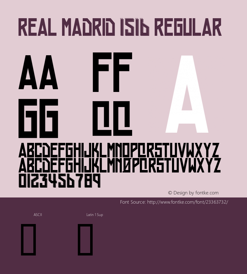 Real Madrid 1516 Regular Version 1.00 2015 Font Sample