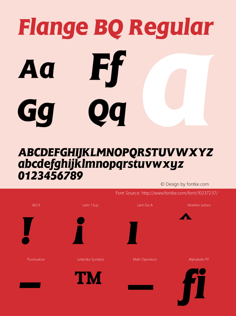 Flange BQ Regular 001.000 Font Sample