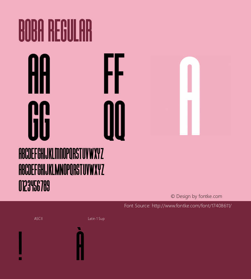 Boba Regular 1.000 Font Sample