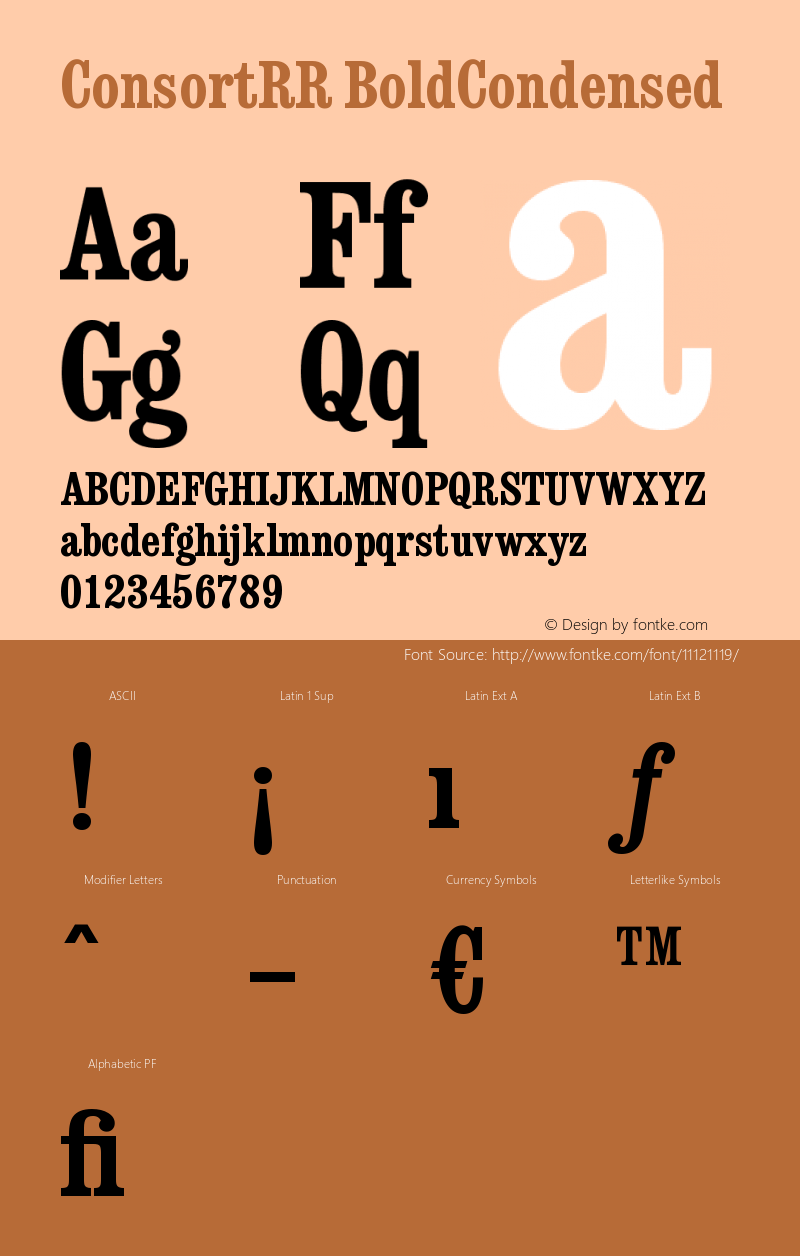 ConsortRR BoldCondensed Version 001.004 Font Sample