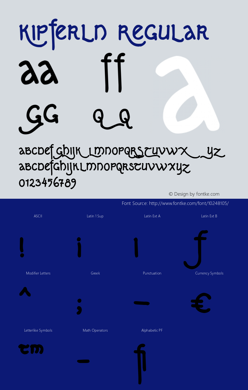 Kipferln Regular Version 1.7 Font Sample