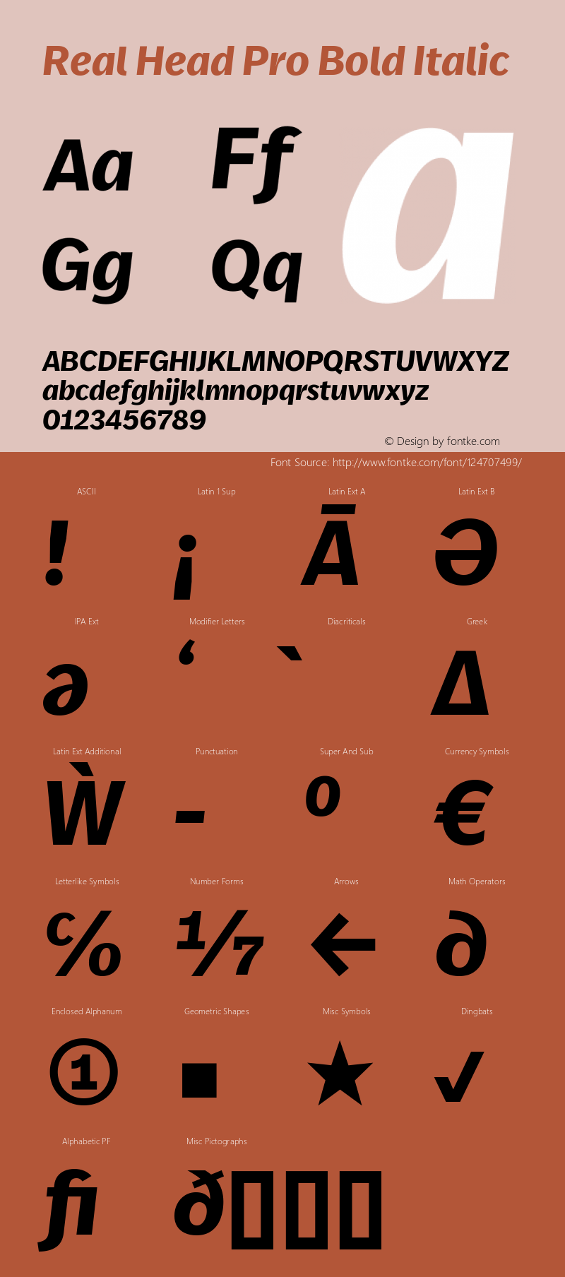 Real Head Pro Bold Italic Version 7.70 Font Sample