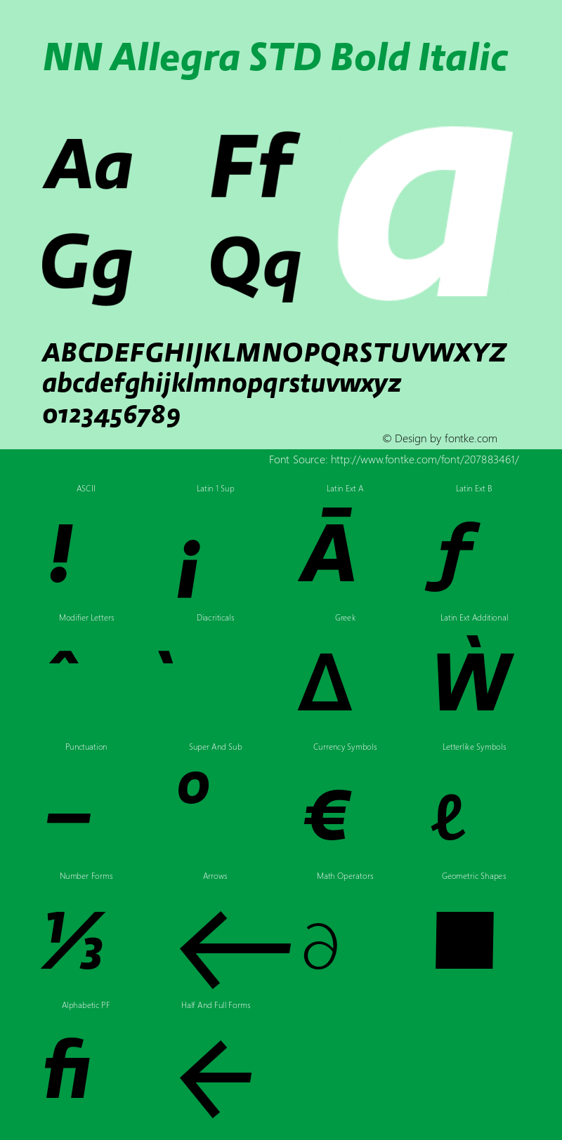 NN Allegra STD Bold Italic Version 2.006图片样张