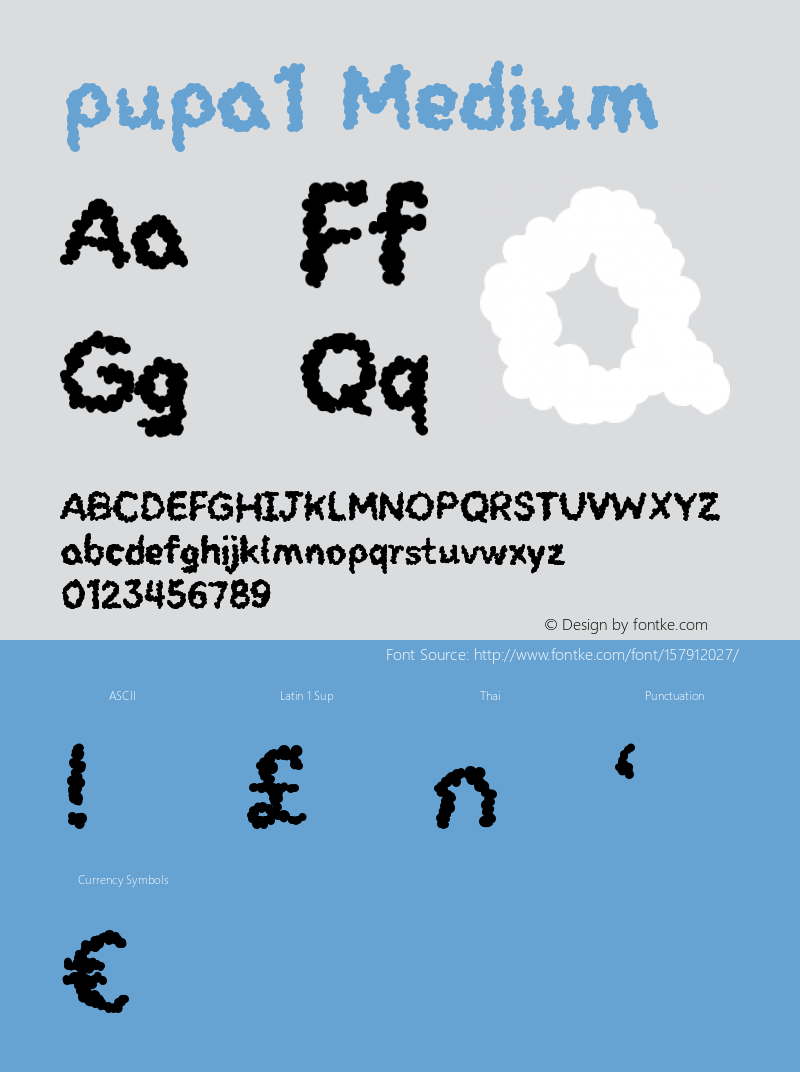 pupa1 Version 001.000 Font Sample