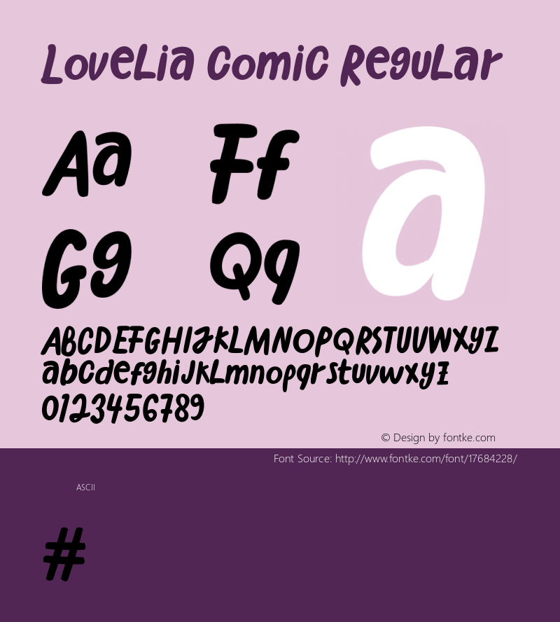 Lovelia comic Regular Version 1.000 Font Sample