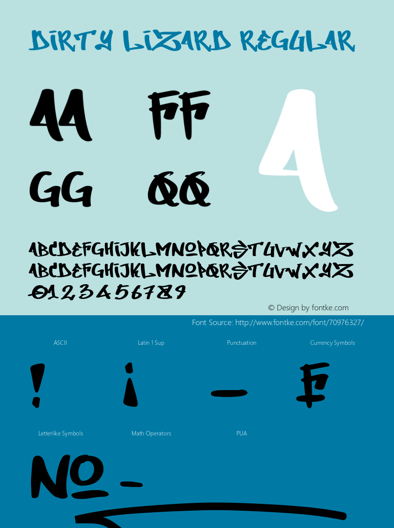 Dirty Lizard Version 1.00;July 25, 2020;FontCreator 12.0.0.2539 64-bit Font Sample