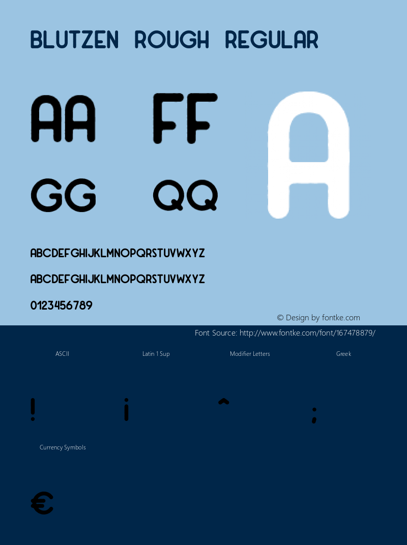 Blutzen Rough Version 1.00;November 16, 2018;FontCreator 11.5.0.2427 64-bit Font Sample