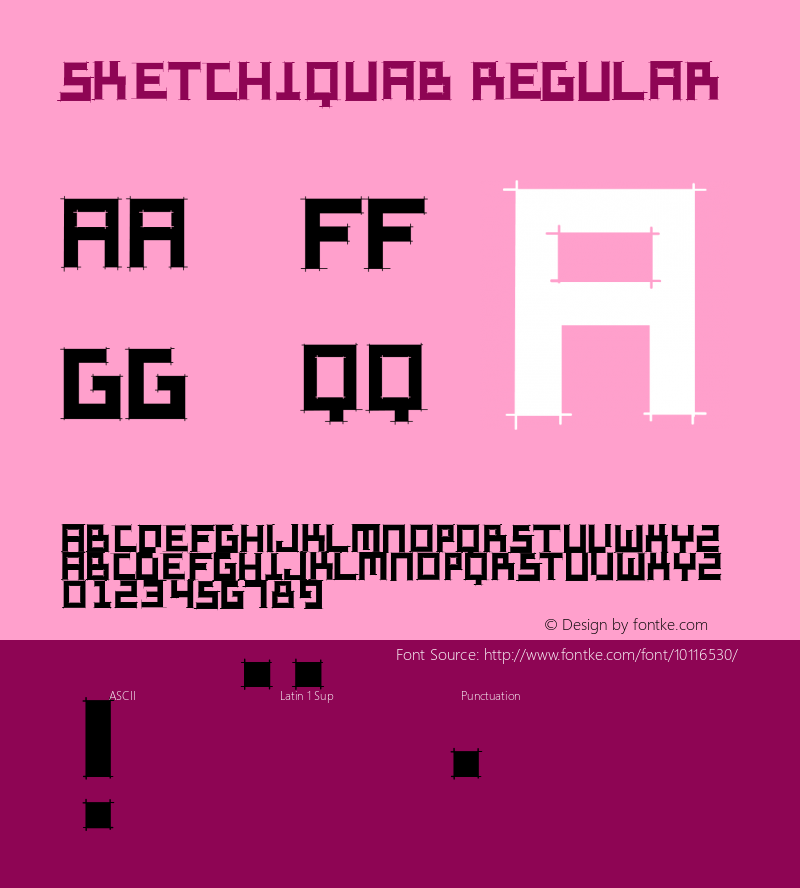 SketchiquaB Regular 1.0 2003-05-17 Font Sample