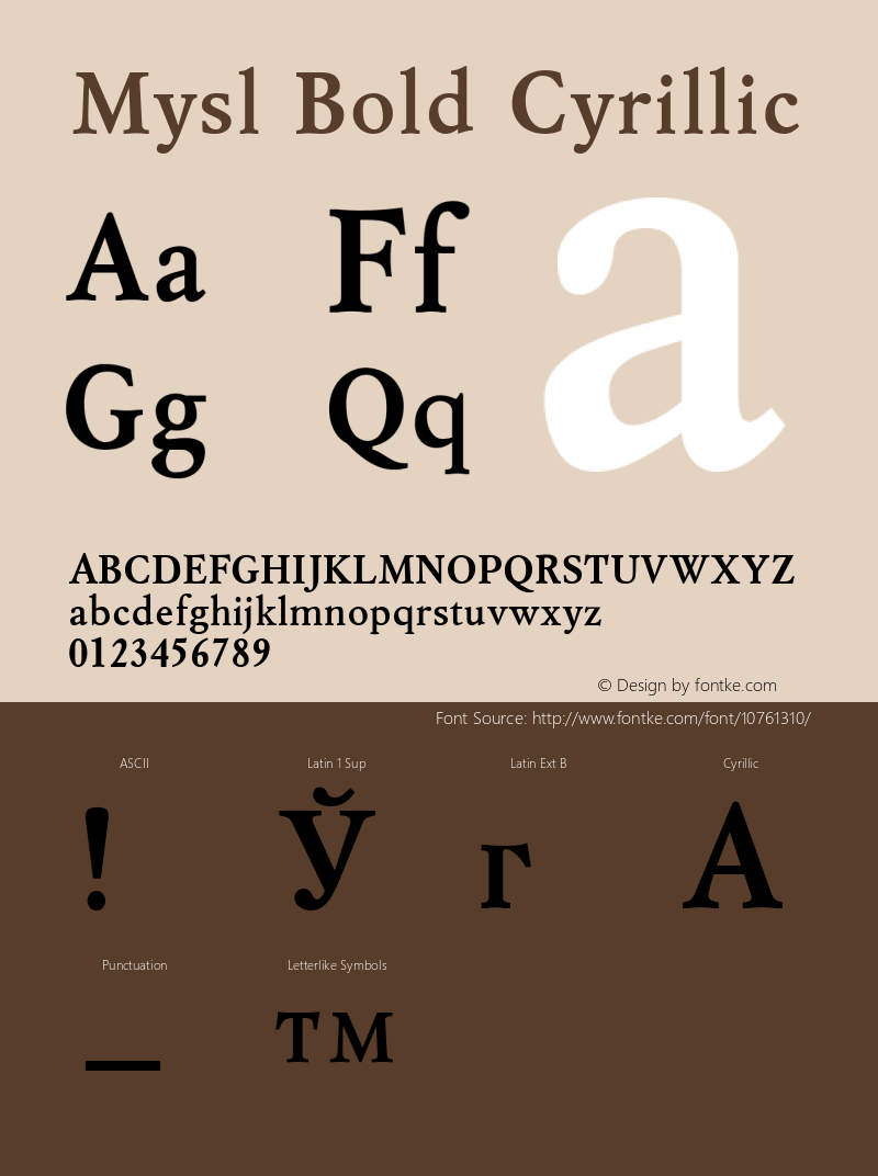 Mysl Bold Cyrillic 001.000 Font Sample