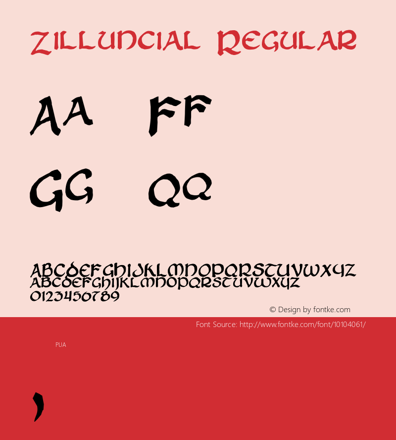 Zilluncial Regular Version 1.00 Font Sample