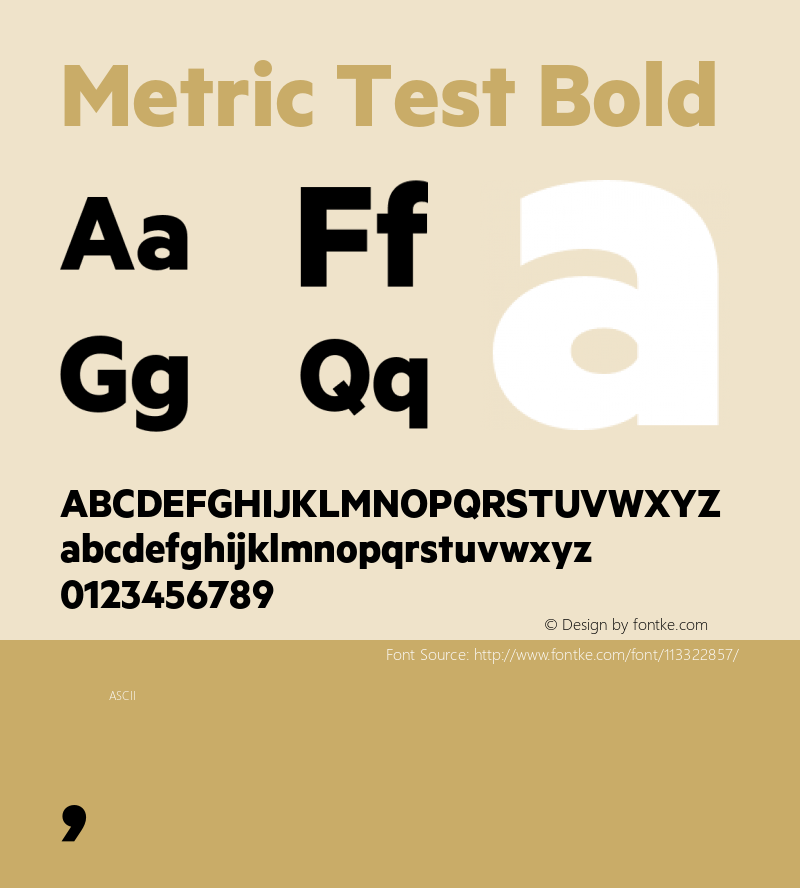 Metric-BoldTest Version 1.001;PS 001.001;hotconv 1.0.57;makeotf.lib2.0.21895;0 Font Sample