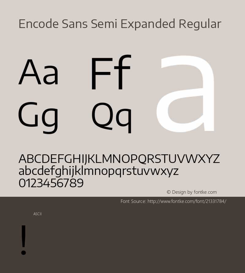 EncodeSansSemiExpanded Version 1.0 Font Sample