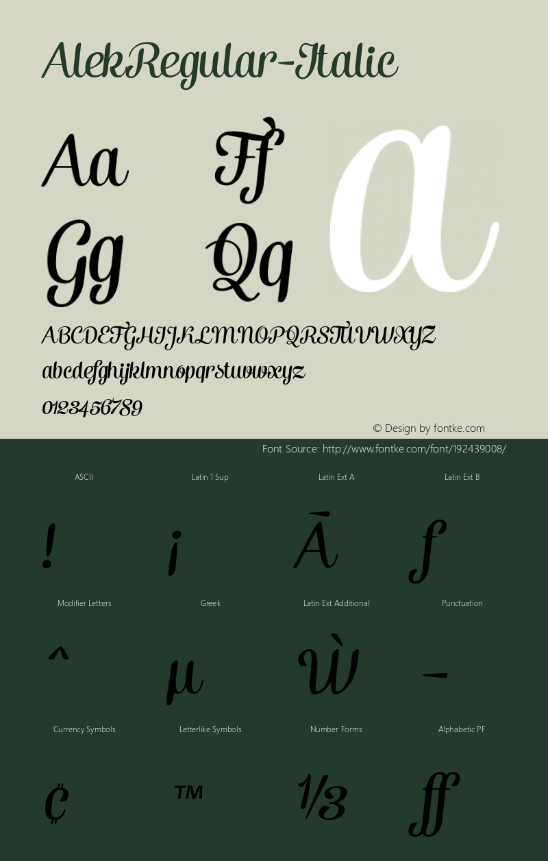 ☞AlekRegular-Italic Version 1.000;com.myfonts.easy.fenotype.alek.italic.wfkit2.version.442G图片样张