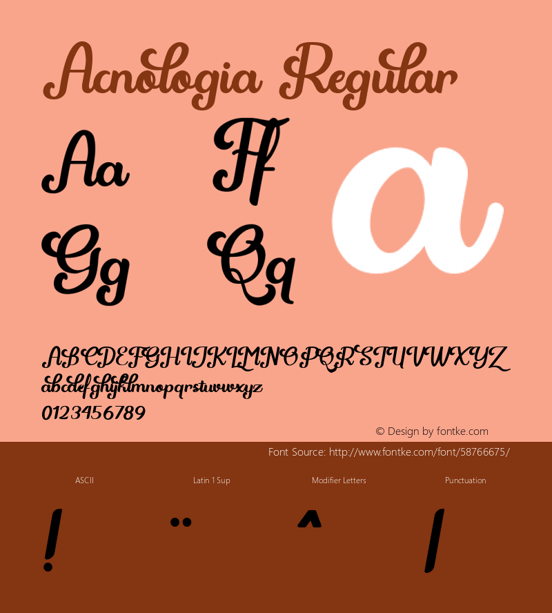 Acnologia  Font Sample