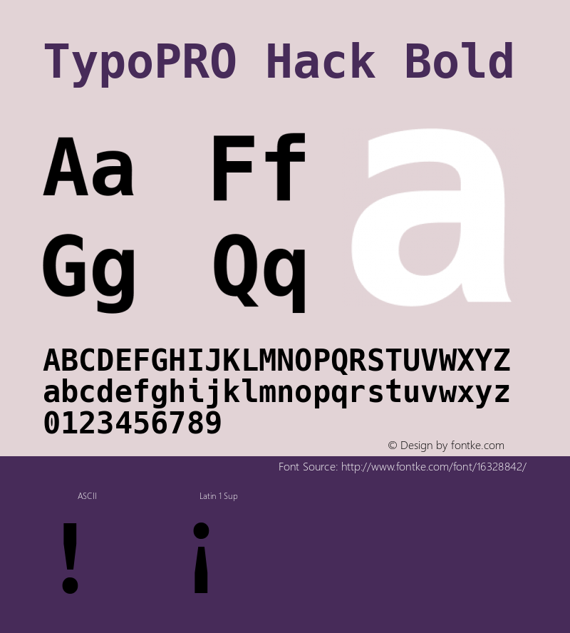 TypoPRO Hack Bold Version 2.018 Font Sample