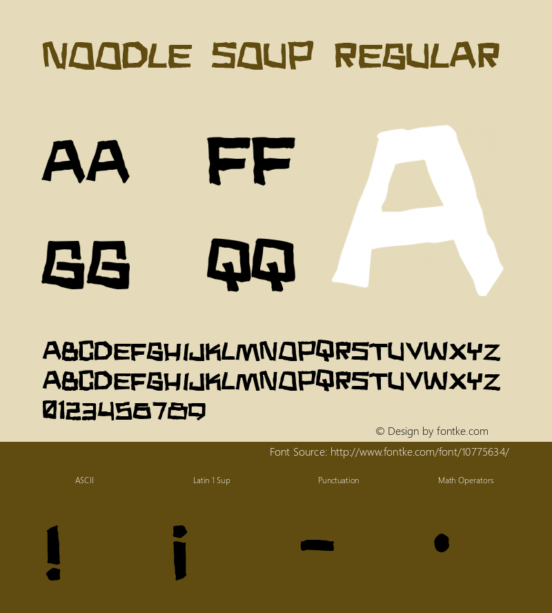 Noodle soup Regular 2 Font Sample