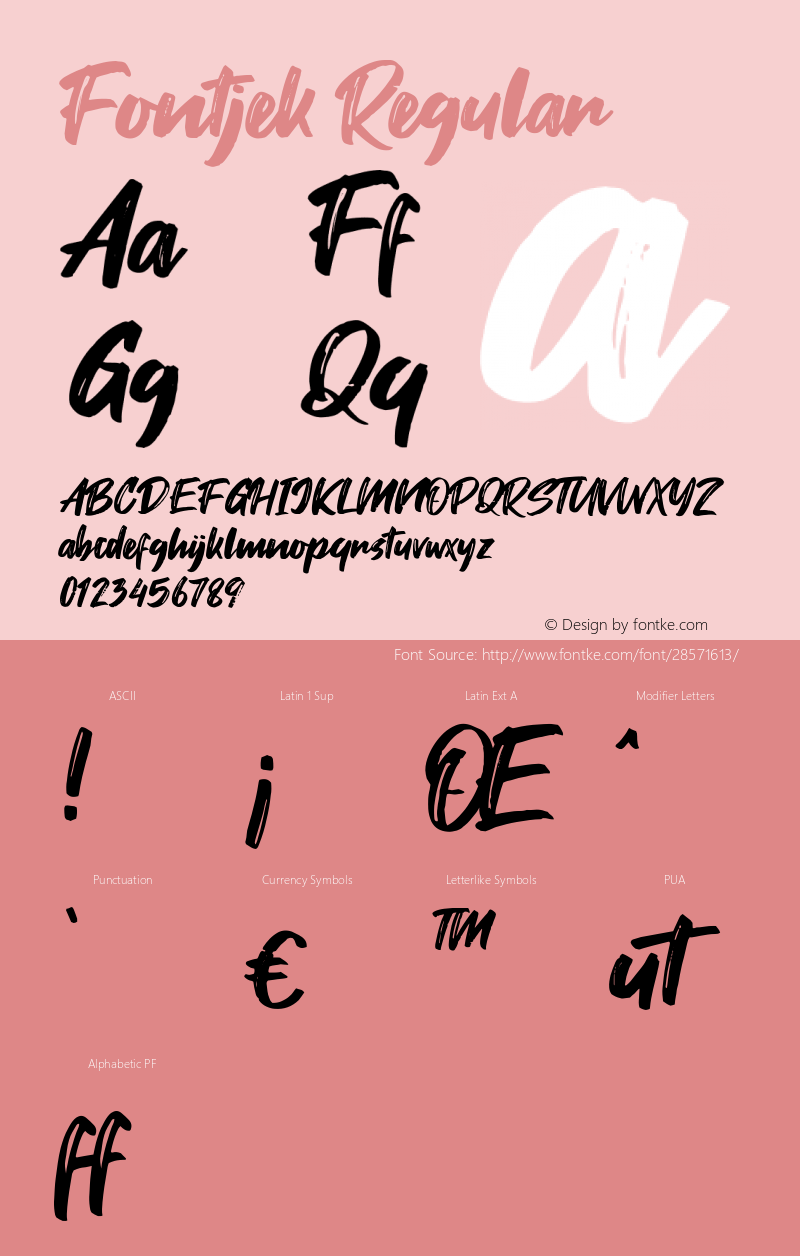 Fontjek Version 1.000 Font Sample