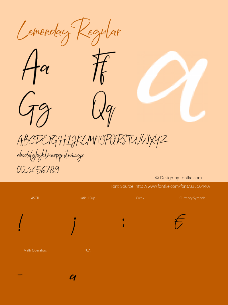 Lemonday Version 1.00;May 18, 2019;FontCreator 11.5.0.2430 64-bit Font Sample