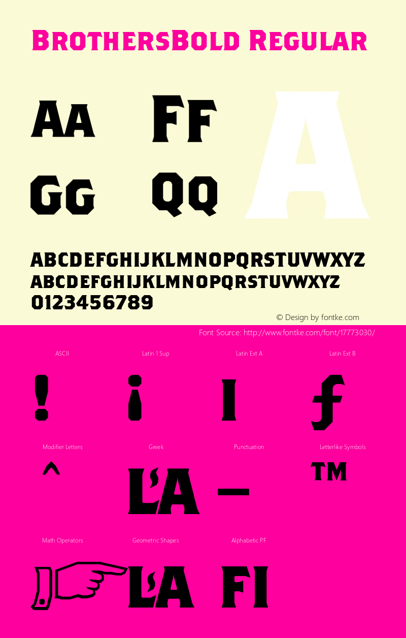 BrothersBold Regular 001.000 Font Sample