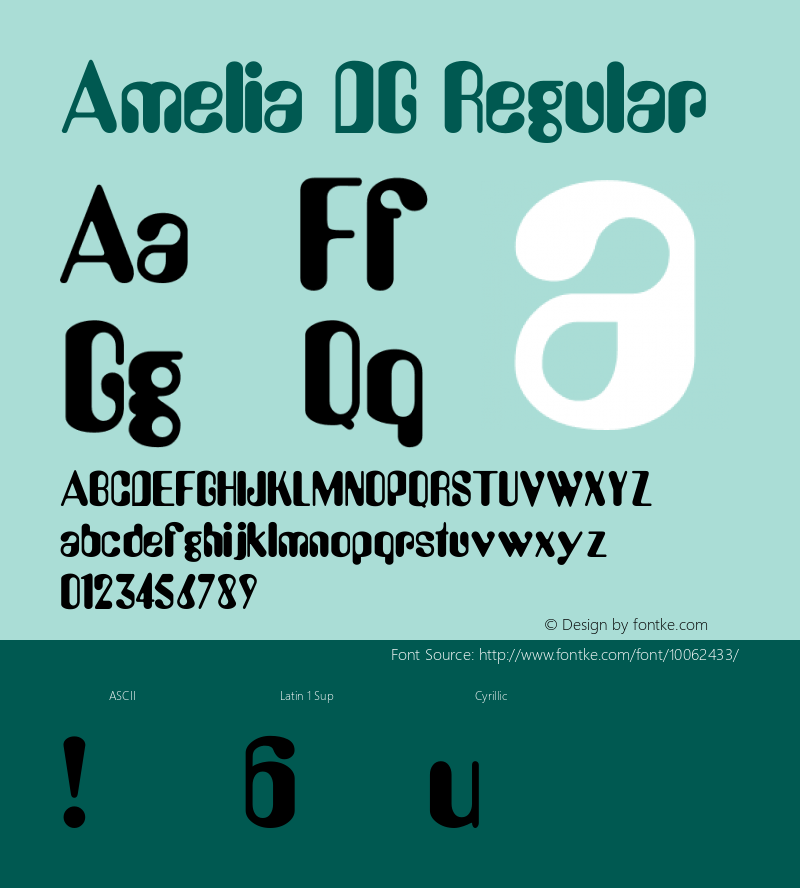 Amelia_DG Regular Converted from H:\NEW\AML___DG.TF1 by ALLTYPE Font Sample