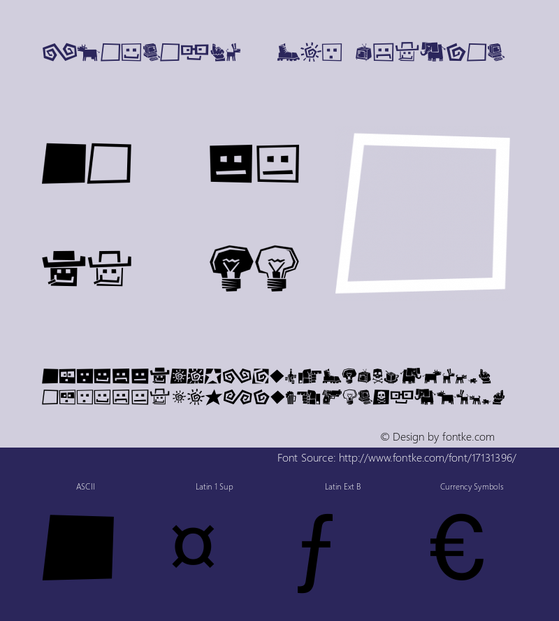 KvadratZW95-Pic Regular Version 1.00 Font Sample