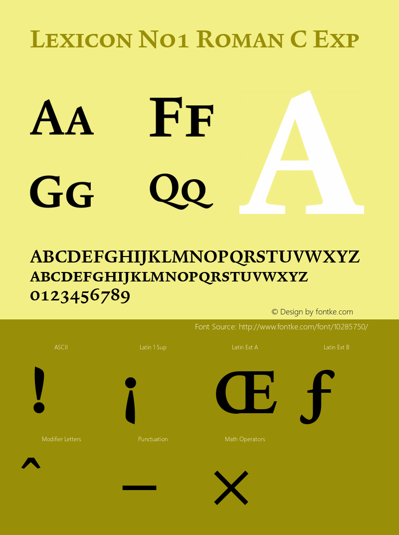 Lexicon No1 Roman C Exp 001.000 Font Sample