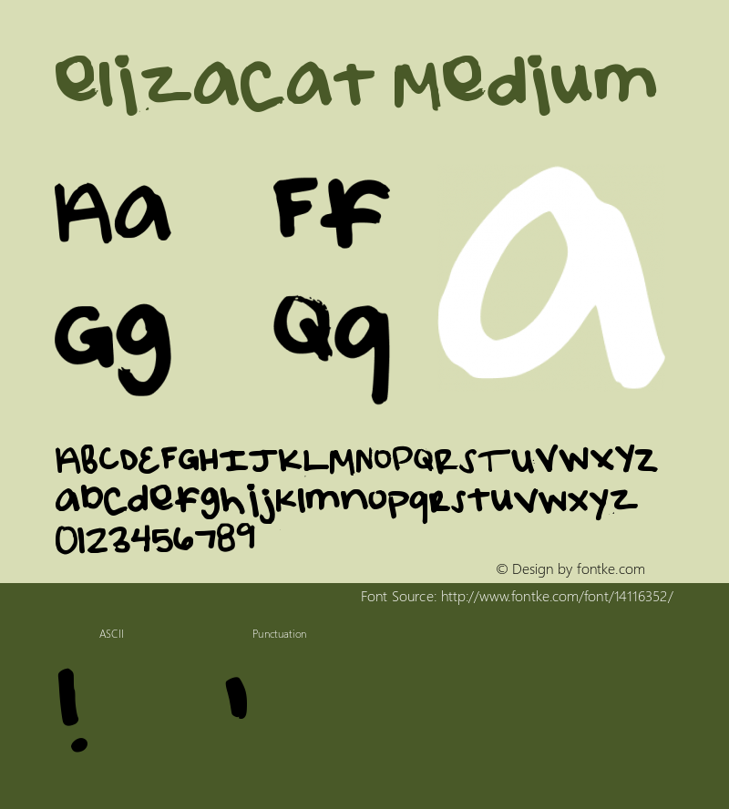 elizacat Medium Version 001.000 Font Sample