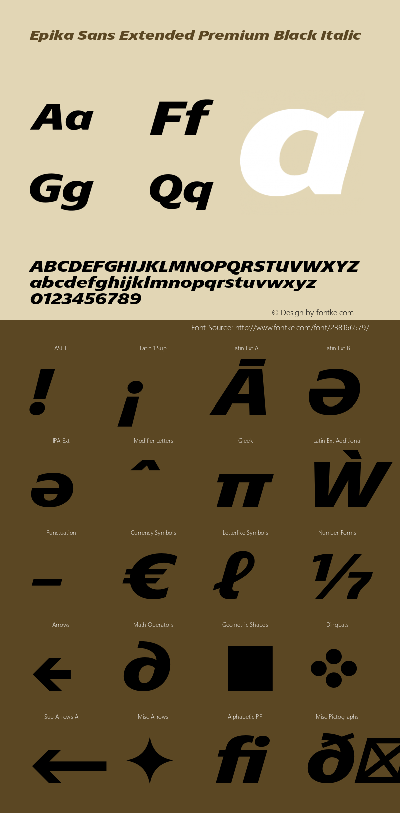 Epika Sans Extended Premium Black Italic Version 1.000;FEAKit 1.0图片样张