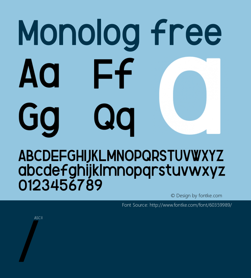 Monolog-free Version 001.000 Font Sample