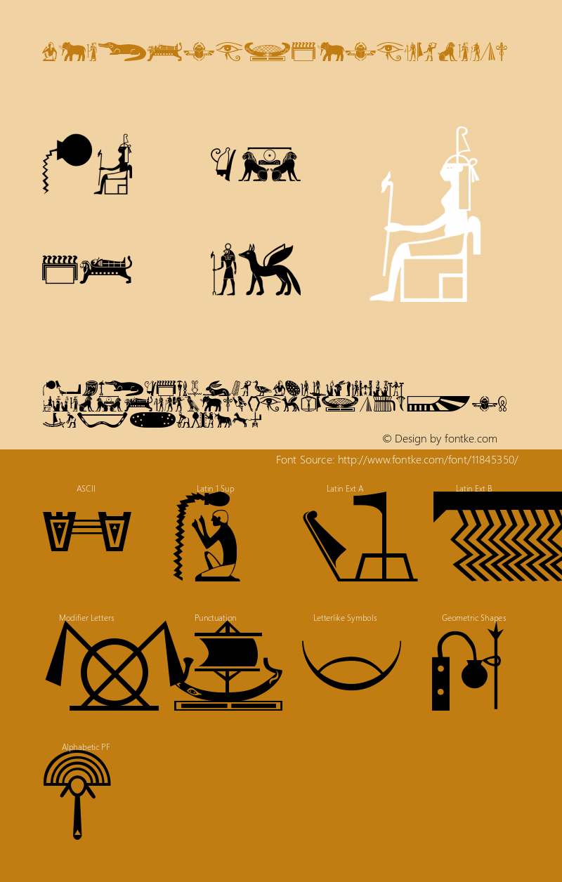 OldEgyptGlyphs Medium Version 1.0 2004-07-16 Font Sample