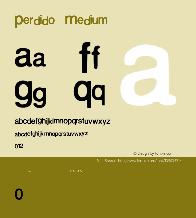 Perdido Medium Version 001.000 Font Sample