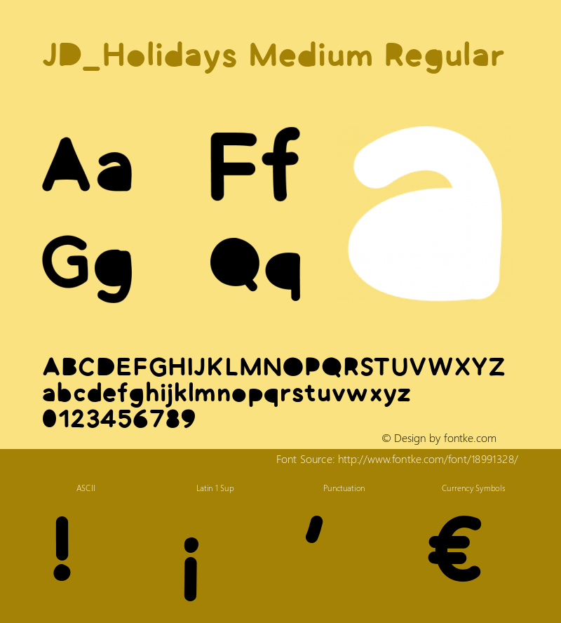 JD_Holidays Medium Regular Version 1.000 Font Sample