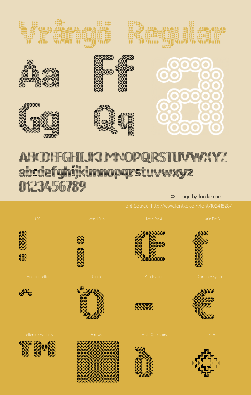 Vrångö Regular Version 1.000 2009 initial release Font Sample