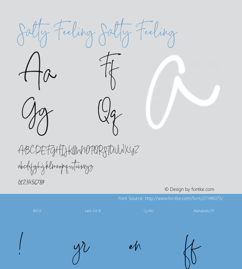 Salty Feeling Version 1.000 Font Sample