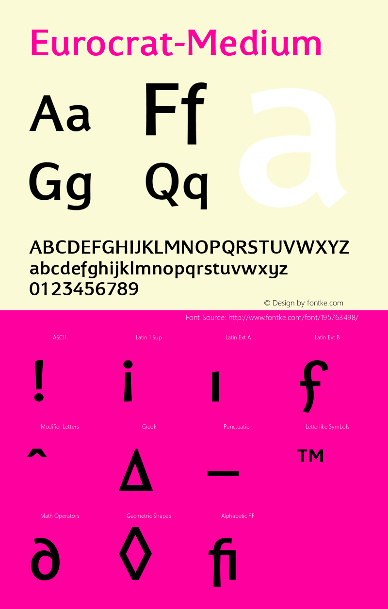 ☞Eurocrat-Medium Version 001.000 ;com.myfonts.easy.mti.eurocrat.medium.wfkit2.version.tdn图片样张