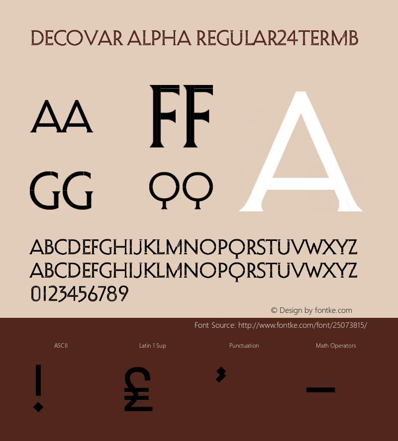 Decovar Alpha Regular24TermB Version 0.000 Font Sample