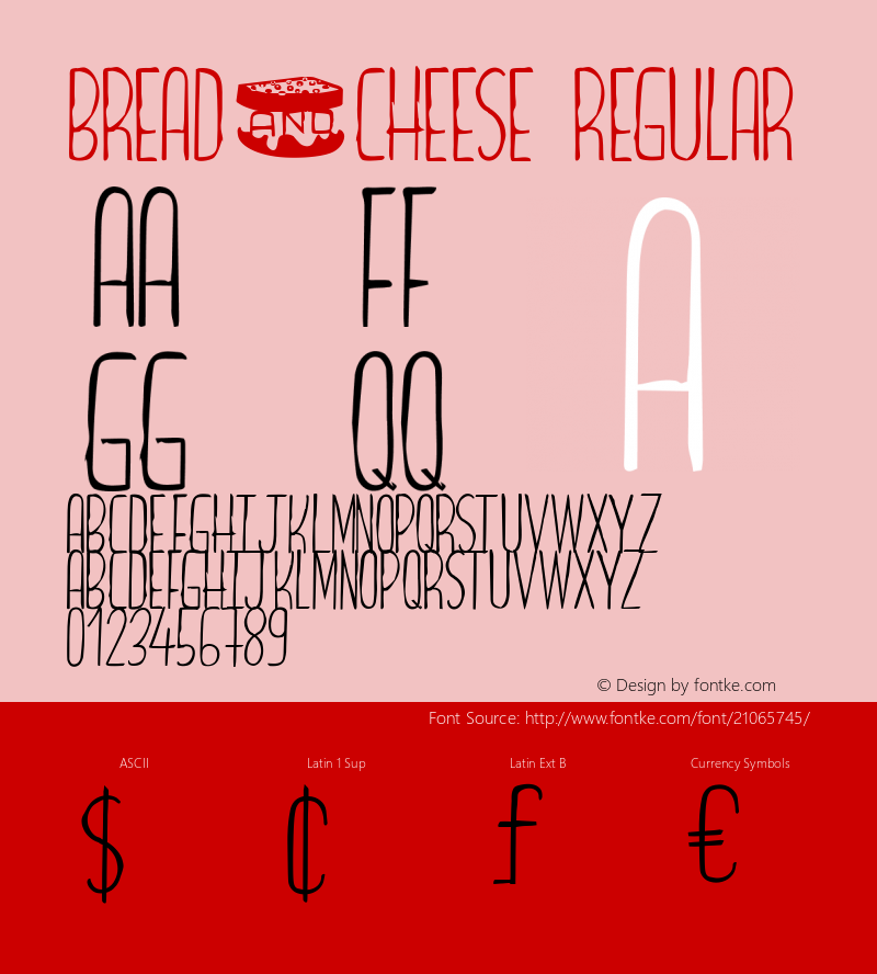 Bread&Cheese Version 1.000 Font Sample